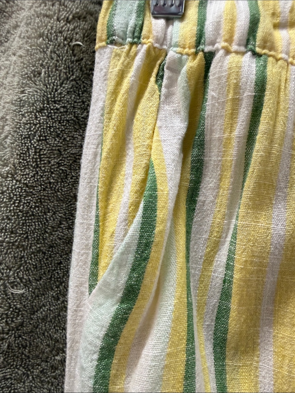 Wonderly Striped Wide-Leg Pants in Yellow, Green & White - Picture 3 of 5